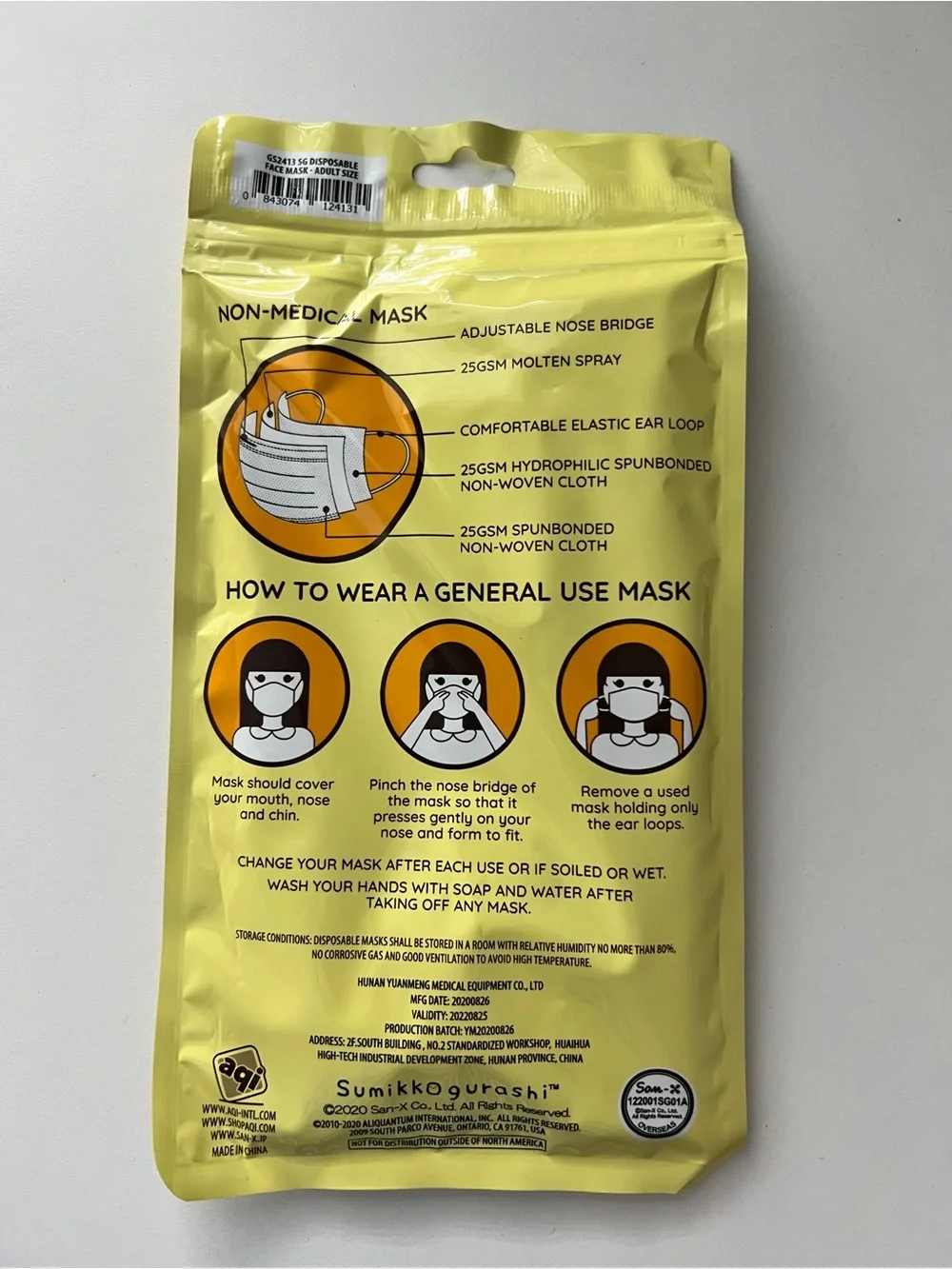 Rilakkuma Face Mask Pack - Blue & Black